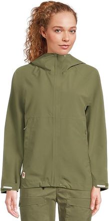 Fj&auml;llr&auml;ven HC Hydratic Trail Jacket Womens Clothing Laurel Green : LG, Polyester/Polyurethane