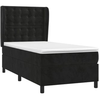 vidaXL Vidaxl - Cama Box Spring Con Colch&oacute;n Terciopelo Negro 80x200 Cm