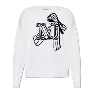 Max Mara Sweater Zurlo - Dames - Ronde hals truien - Wit - M - Wol - Truien & Vesten