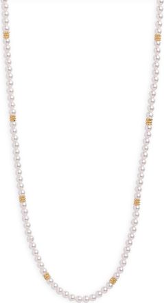 Argento Vivo Faux Pearl & Beaded Station Necklace in Gold at Nordstrom