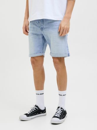 Jack & Jones Shorts JACK & JONES JJIORIGINAL mit stylischem Aufschlag und Knopf, Herren, Gr. XXL, N-Gr, blau (blau denim pack:am 361), Web, Obermaterial: 98% Baumw