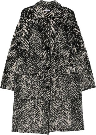 Liu Jo Geborsteld Brei Jacquard Jas - Dames - Mantel - Veelkleurig - S - Wol - Jassen