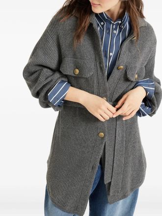 Brunello Cucinelli Womens Ribbed Wool Belted Cardigan Aw25 W