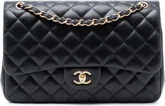 Chanel Borsa a spalla Jumbo Classic Double Flap in pelle di agnello 2011 - Nero