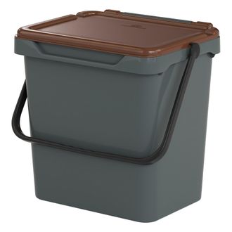Dmora Papelera De Polipropileno Para Colecci&oacute;n Separada, Contenedor De Residuos 30l, 100% Made In Italy, 40x31h39 Cm, Color Marr&oacute;n, Con Embalaje Reforzado -