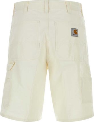 Carhartt Work in Progress Mens White Cotton Single Knee Short Wax Exterior