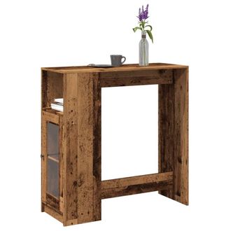 Berkfield Home Bar Table with Racks Old Wood 101x40x103.5 cm Engineered Wood in Brown