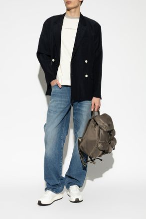 Emporio Armani Double-breasted Blazer, Mens, Black