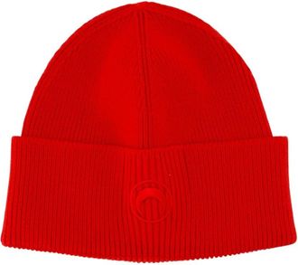 Marine Serre Moon Logo Gebreide Muts - unisex - Accessoires - Rood - Maat: ONE Size Zijde