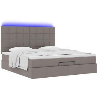 vidaXL Estructura De Cama Otomana Colch&oacute;n Tela Gris Pardo 180x200 Cm Vidaxl