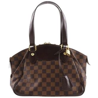 Louis Vuitton Pre-owned Verona PM Damier Canvas Tote Bag - Dames - Pre-owned - Bruin - Maat: ONE Size Taf