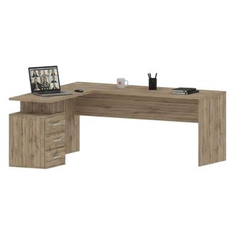 Dmora Escritorio Dguarin, Escritorio Esquinero Porta Pc, Mesa De Oficina Multiusos, Escritorio Multiposiciones Ahorra Espacio, 100% Made In Italy, Cm 160x60