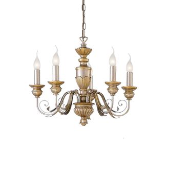 Netlighting Dora 5 Light Chandelier Antique Brass Finish E14 in Yellow