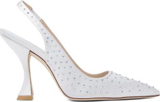 Stuart Weitzman 100mm Glam Xcurve pumps - women - Rubber/Calf Leather/Satin/Calf Leather - 41,5 - White