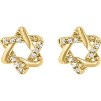 Effy 14K Yellow Gold Diamond Star of David Stud Earrings - 0.05ct. at Nordstrom Rack