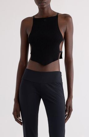 Courr&egrave;ges Open Side Rib Knit Tank in Black at Nordstrom, Size X-Small
