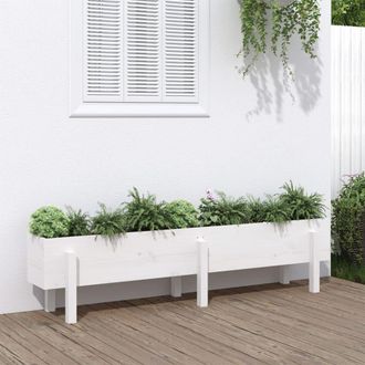 Berkfield Home Garden Raised Bed White 160x30x38 cm Solid Wood Pine | Size: 160 x 30 x 38 cm