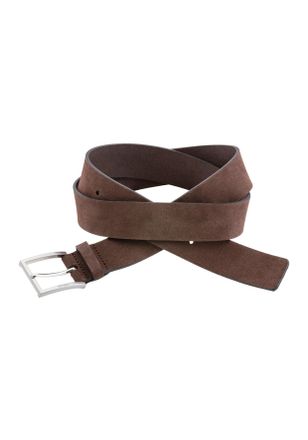 HUGO BOSS Lederg&uuml;rtel HUGO Mirto_Sz35, Herren, Gr. 11,5, braun (schwarz braun 202), Leder, unifarben, G&uuml;rtel Lederg&uuml;rtel, aus Veloursleder mit Logo-Gravur auf d