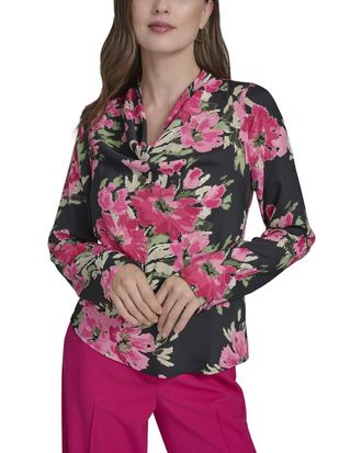 Halston Heritage Floral Print Blouse