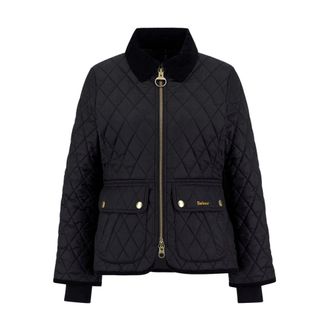 Barbour Beadnell doorgestikt jack - Dames - Jassen - Zwart - Maat: L Katoen