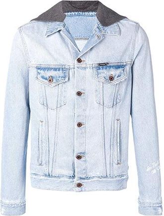 Off-white hooded Jacket Version Blue OMYE010E183860207101