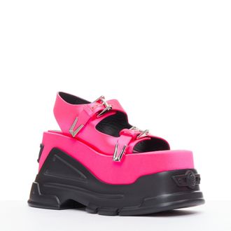 Versace Anthem 120 satin platform chunky sandals