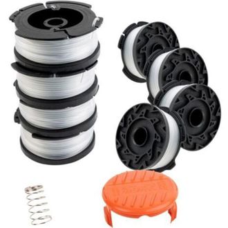 OEM Hilo Para Desbrozadora Black & Decker Af-100, Carrete De Repuesto, 8 Carretes De Repuesto Con 1 Tapa Para Carrete Y 1 Resorte - Crezuo