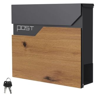 ML Design Buz&oacute;n correo exterior antracita aspecto madera