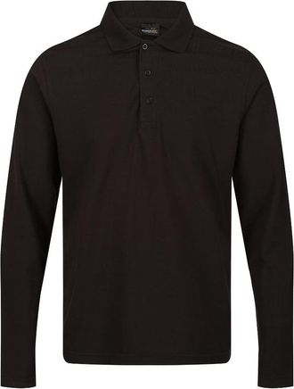 Regatta Professional Mens Pro 65/35 Classic Long Sleeve Polo Shirt - Perfect for Workwear or Casual Black