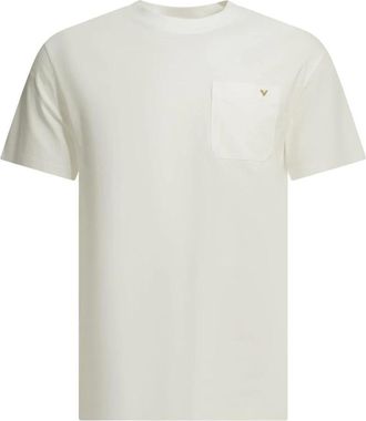 Valentino T-shirt met logodetail op de borstzak - Heren - T-shirts - Wit - XL - Katoen - Tops