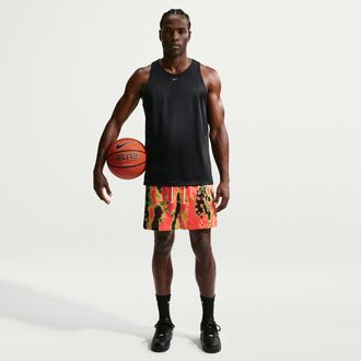 Nike Mens Standard Issue 5 Practice Mesh Basketball Shorts in Orange | IF2555-842