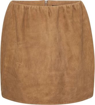 Rotate Suede Mini Rok - Dames - Leren & Su&egrave;de rokken - Bruin - M - Leer - Rokken