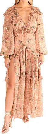 BuddyLove Pia Long Sleeve Maxi Dress In Adrift