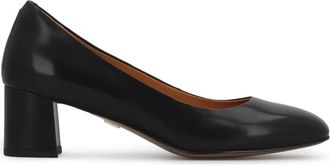 Kazar Zwarte minimalistische leren pumps - Dames - Pumps - Zwart - 38 EU - Leer - Schoenen