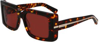 Ferragamo Bruine Acetaat Zonnebril