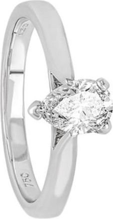 Bespoke 18ct White Gold Pear Cut Diamond Engagement Ring