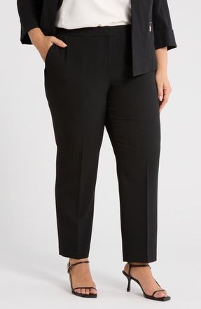 Kasper Elastic Back Pants in Black at Nordstrom, Size 14W