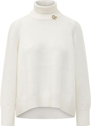 Fabiana Filippi White Solid Turtle Neck Sweater
