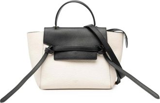 Celine Pre-owned Handbags, female, White, Size: ONE SIZE Pre-owned Leather Top Handle Bag