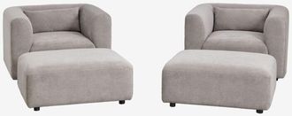 Sklum Conjunto De Sal&oacute;n Con 2 Sillones Y 2 Puffs Fogler Sklum