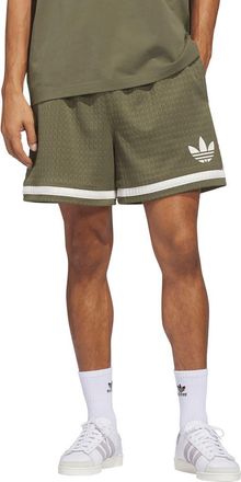 adidas Originals Mesh Basketball Shorts in Olive Strata/Ivory/ at Nordstrom, Size Medium