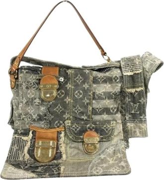 Louis Vuitton Pre-owned Vintage Monogram Denim Schoudertas - unisex - Vintage Schoudertas - Grijs - ONE Size - Denim - Vintage