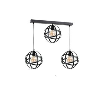 Netlighting Pola Bar Pendant Ceiling Light Black 65cm 3x E27