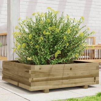vidaXL Jardinera De Madera De Pino Impregnada 80x80x26,5 Cm Vidaxl