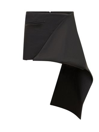 Courrèges Courrèges Black Asymmetrical Mini Skirt