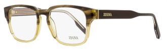 Ermenegildo Zegna Mens Keyhole Rectangular Eyeglasses EZ5262 050 Brown Ombre 53mm
