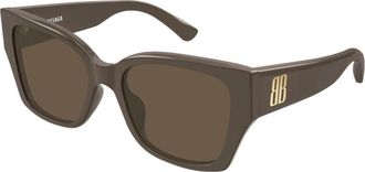 Balenciaga Zonnebrillen - Dames - Zonnebrillen - Bruin - 55 MM - Nylon - Accessoires