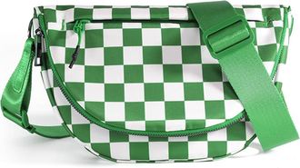 Generic Checkered Crossbody Bags for Women and Girls, Durable Strap Roomy Versatile Mom-Friendly Diaper Bag Bum Handbag with Multiple Pockets (Light Green Che