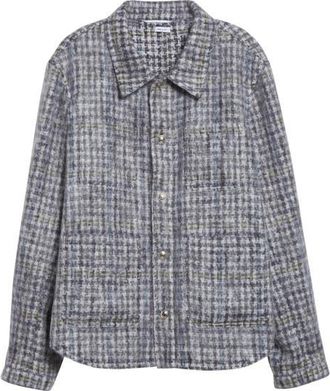 Thom Browne Gunclub Check Mohair Utility Jacket in Black/White at Nordstrom, Size 2