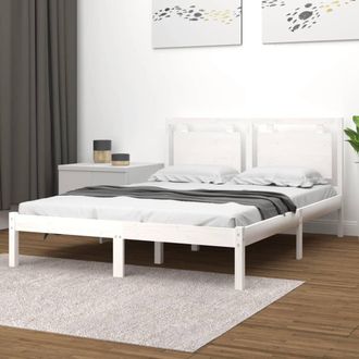 vidaXL Estructura De Cama De Madera Maciza De Pino Blanca 120x200 Cm Vidaxl